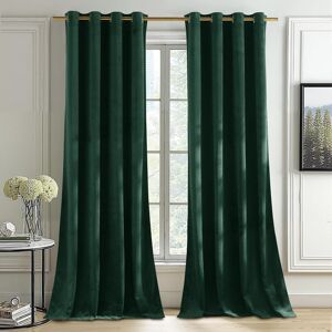 Pony Dance Dark Green Velvet Curtains - Thermal Eyelet Blackout Curtains Soundp Pony Dance Dark Green Velvet Curtains - Thermal Eyelet Blackout Curtains Soundp