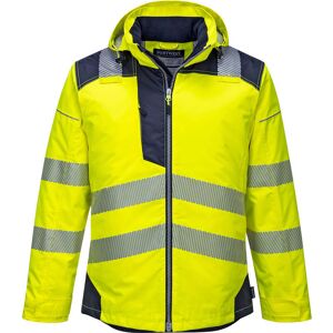 Portwest Pw3 Hi Vis Winter Rain Jacket Yellow / Navy 4xl Portwest Pw3 Hi Vis Winter Rain Jacket Yellow / Navy 4xl