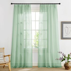 Pony Dance Sage Green Net Curtains 55x90 Inches - Pencil Pleat Voile Curtains F Pony Dance Sage Green Net Curtains 55x90 Inches - Pencil Pleat Voile Curtains F