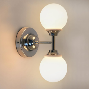 Does Not Apply Chrome Double Wall Light Sconce Frosted Glass Globe Wall Lamp Up Down Ip44 H3095 Does Not Apply Chrome Double Wall Light Sconce Frosted Glass Globe Wall Lamp Up Down Ip44 H3095