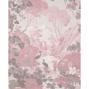 M1676_crown Toile, Soft, Mountain Pink Grey White Fine Decor Wallpaper M1676_crown Toile, Soft, Mountain Pink Grey White Fine Decor Wallpaper