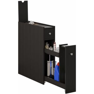 Taylor Slim Bathroom Storage Cabinet, Narrow & Compact Freestanding Organizer, Black Taylor Slim Bathroom Storage Cabinet, Narrow & Compact Freestanding Organizer, Black