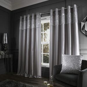 Catherine Lansfield Glitzy Sequin 66x72 Inch Lined Eyelet Curtains Two Panels G Catherine Lansfield Glitzy Sequin 66x72 Inch Lined Eyelet Curtains Two Panels G