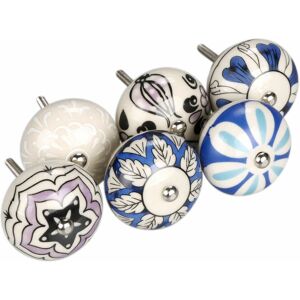 Uxcell 6x Hand Painted Ceramic Door Knobs Cabinet Drawer Wardrobe Cupboard Pull Handles Uxcell 6x Hand Painted Ceramic Door Knobs Cabinet Drawer Wardrobe Cupboard Pull Handles