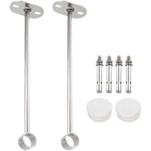 Metallixity 2pcs Curtain Rod Brackets 25mm(1\") Ceiling Closet Mount Curtain Rod, Silver Metallixity 2pcs Curtain Rod Brackets 25mm(1\") Ceiling Closet Mount Curtain Rod, Silver