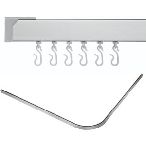Croydex Shower Curtain Rail L Shape Professional With Hooks, Profile 400, 167cm Croydex Shower Curtain Rail L Shape Professional With Hooks, Profile 400, 167cm