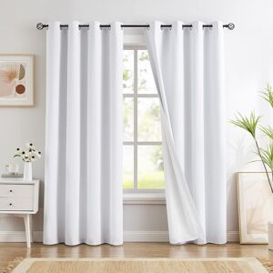 Treatmentex Linen Blackout Curtains Eyelet 54-Inch Drop White Full Blackout Window Curtains Treatmentex Linen Blackout Curtains Eyelet 54-Inch Drop White Full Blackout Window Curtains