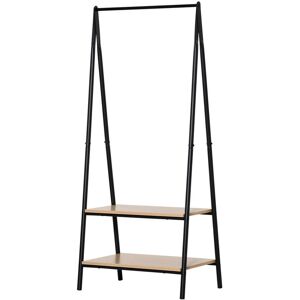 Homcom 2-Tier Garment Rack Storage Shelves Metal Coat Shoes Clothes Stand Homcom 2-Tier Garment Rack Storage Shelves Metal Coat Shoes Clothes Stand