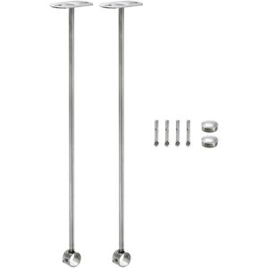 Uxcell 2 Pcs Ceiling Mount Wardrobe Pipe Bracket, 25mm Dia Support Holder 500mm Height Uxcell 2 Pcs Ceiling Mount Wardrobe Pipe Bracket, 25mm Dia Support Holder 500mm Height