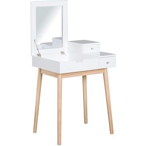 Homcom White Dressing Table Vanity with Flip-Up Mirror & Drawers - Dressing Table Homcom White Dressing Table Vanity with Flip-Up Mirror & Drawers - Dressing Table