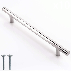 Does Not Apply 4x Brushed Nickel T Bar Pull Handles 220mm For Cupboards, Cabinets, Drawers, War Does Not Apply 4x Brushed Nickel T Bar Pull Handles 220mm For Cupboards, Cabinets, Drawers, War