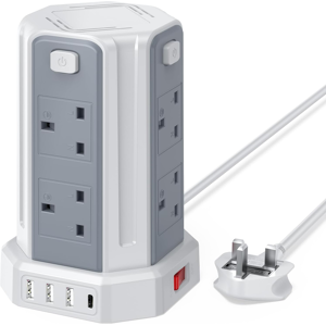 Does Not Apply Tower Extension Lead With Usb Slots 2m, (13a 3250w) 4 Usb Ports And 8 Way Extens Does Not Apply Tower Extension Lead With Usb Slots 2m, (13a 3250w) 4 Usb Ports And 8 Way Extens
