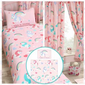 Prh I Believe In Unicorns Junior Duvet Cover Set & Matching Curtains 72\" Drop Prh I Believe In Unicorns Junior Duvet Cover Set & Matching Curtains 72\" Drop