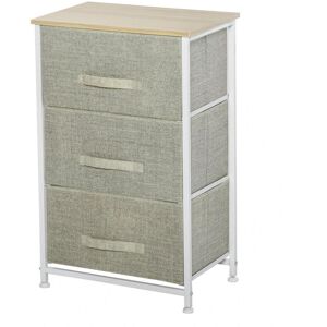 Homcom 3-Tier Storage Dresser Tower With Adjustable Feet Steel Frame Home Homcom 3-Tier Storage Dresser Tower With Adjustable Feet Steel Frame Home