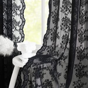 Yj Yanjun Black Sheer Curtains 54 Inch Length- Goth Victorian Kitchen Lace Curta Yj Yanjun Black Sheer Curtains 54 Inch Length- Goth Victorian Kitchen Lace Curta