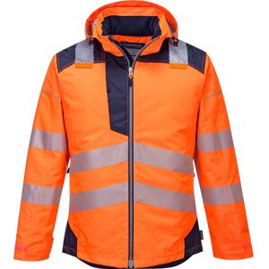 Portwest Pw3 Hi Vis Winter Rain Jacket Orange / Navy Xl Portwest Pw3 Hi Vis Winter Rain Jacket Orange / Navy Xl