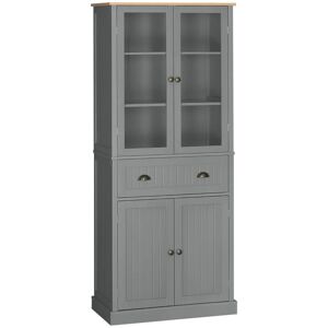 Homcom Cupboard 5-Tier Storage Tall Kitchen Cabinet With Adjustable Shelves Drawer Grey Homcom Cupboard 5-Tier Storage Tall Kitchen Cabinet With Adjustable Shelves Drawer Grey