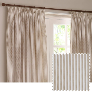 Branded Yard Hebden Pencil Pleat Curtain Pair – Ultra Soft Cotton Lined Striped Curtains Branded Yard Hebden Pencil Pleat Curtain Pair – Ultra Soft Cotton Lined Striped Curtains