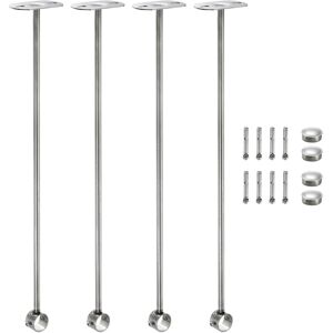 Uxcell 4 Pcs Ceiling Mount Wardrobe Pipe Bracket, 25mm Dia Support Holder 500mm Height Uxcell 4 Pcs Ceiling Mount Wardrobe Pipe Bracket, 25mm Dia Support Holder 500mm Height