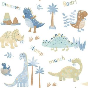 G78363 - Tiny Tots 2 Dinosaurs Blue Beige Galerie Wallpaper G78363 - Tiny Tots 2 Dinosaurs Blue Beige Galerie Wallpaper