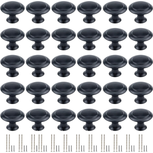 Does Not Apply 30 Pack Round Kitchen Cabinet Knobs, 1.2\" 30mm Flat Black Zinc Round Drawer Kno Does Not Apply 30 Pack Round Kitchen Cabinet Knobs, 1.2\" 30mm Flat Black Zinc Round Drawer Kno