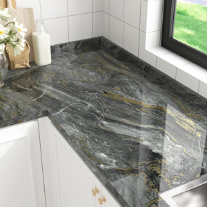 Does Not Apply Glossy Grey And Gold Marble Wallpaper Worktop Vinyl Covering Washable Kitchen Wa Does Not Apply Glossy Grey And Gold Marble Wallpaper Worktop Vinyl Covering Washable Kitchen Wa
