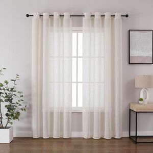 Cucraf Voile Curtains 90 Inch Drop 2 Panels With Eyelet Linen Net Curtains For Cucraf Voile Curtains 90 Inch Drop 2 Panels With Eyelet Linen Net Curtains For