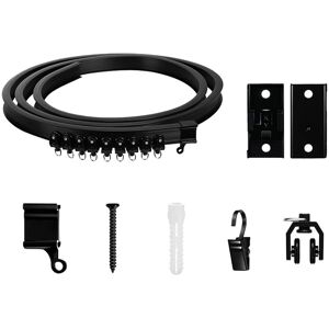 Sodial 2x(Flexible Bendable Curtain Track, Ceiling Wall Mounted, Black Curved7955 Sodial 2x(Flexible Bendable Curtain Track, Ceiling Wall Mounted, Black Curved7955