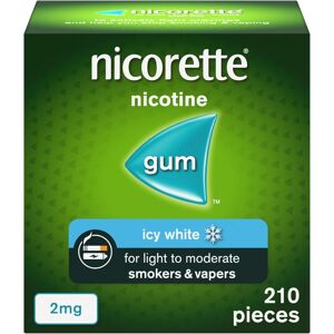 Nicorette Icy White 2mg Gum (210 Pieces), Discreet Stop Smoking And Stop... Nicorette Icy White 2mg Gum (210 Pieces), Discreet Stop Smoking And Stop...
