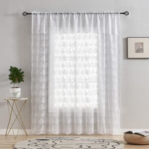 Yj Yanjun Voile Curtains 90x90 Inch White Vintage Floral Lace Net Curtains With Yj Yanjun Voile Curtains 90x90 Inch White Vintage Floral Lace Net Curtains With