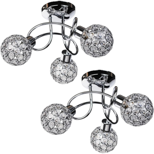 Does Not Apply Pair Of Modern 3 Way Flush Chrome Ceiling Light Jewelled Metal Ball Shades Does Not Apply Pair Of Modern 3 Way Flush Chrome Ceiling Light Jewelled Metal Ball Shades