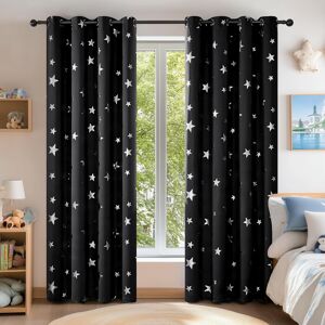 Deconovo Stars Foil Printed Thermal Insulated Curtains Eyelet Blackout Curtains Deconovo Stars Foil Printed Thermal Insulated Curtains Eyelet Blackout Curtains
