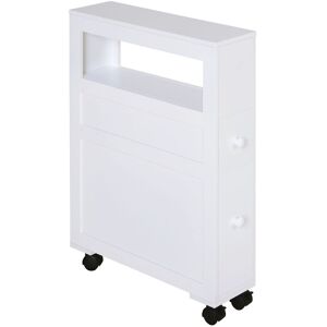 Homcom White Narrow Bathroom Storage Unit with 2 Drawers - Slimline Homcom White Narrow Bathroom Storage Unit with 2 Drawers - Slimline