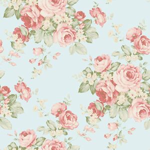 Ab27615 - Abby Rose 4 Floral Roses Turquoise Red Green Galerie Wallpaper Ab27615 - Abby Rose 4 Floral Roses Turquoise Red Green Galerie Wallpaper