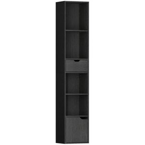 Homcom Narrow Bookshelf With Drawer Tall Bookcase Living Room Furniture Black Homcom Narrow Bookshelf With Drawer Tall Bookcase Living Room Furniture Black