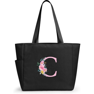 Does Not Apply Personalized Tote Bag With Zipper,A-Z Initial Alphabet Monogrammed Large Tote Ba Does Not Apply Personalized Tote Bag With Zipper,A-Z Initial Alphabet Monogrammed Large Tote Ba