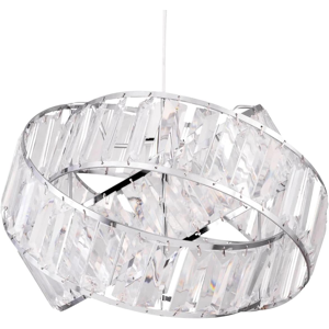 Does Not Apply Modern Polished Chrome & Clear Acrylic Jewel Ceiling Light Shade Intertwined Rin Does Not Apply Modern Polished Chrome & Clear Acrylic Jewel Ceiling Light Shade Intertwined Rin