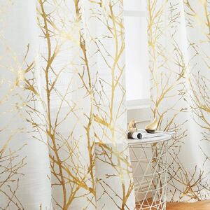 Fmfunctex White Gold Semi Sheer Curtains For Bedroom 54 Drop Voile Curtain For Fmfunctex White Gold Semi Sheer Curtains For Bedroom 54 Drop Voile Curtain For