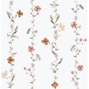 1902-3 - Spring Blossom Floral Coarl Taupe White Galerie Wallpaper 1902-3 - Spring Blossom Floral Coarl Taupe White Galerie Wallpaper