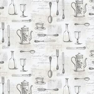 Ke29939 - Kitchen Style 3 Sketched Cutlery Black White Galerie Wallpaper Ke29939 - Kitchen Style 3 Sketched Cutlery Black White Galerie Wallpaper