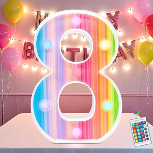 Does Not Apply Rainbow Light Up Numbers, Colorful Led Number Lights 8th Birthday Decorations, 1 Does Not Apply Rainbow Light Up Numbers, Colorful Led Number Lights 8th Birthday Decorations, 1