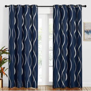 Pony Dance Blackout Navy Curtains For Bedroom - 52 X 84 Inch, Eyelet Curtains F Pony Dance Blackout Navy Curtains For Bedroom - 52 X 84 Inch, Eyelet Curtains F