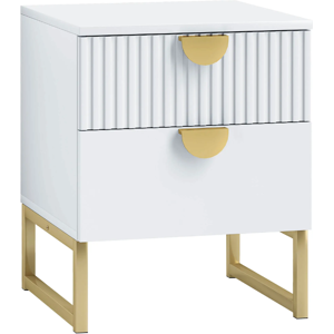 Homcom Bedside Table - White, 2 Drawers, Modern Homcom Bedside Table - White, 2 Drawers, Modern
