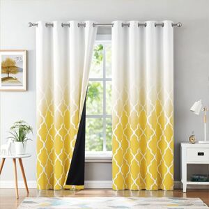 Beauoop Blackout Curtains For Living Room Yellow Ombre Curtains 90 Inch Drop Ge Beauoop Blackout Curtains For Living Room Yellow Ombre Curtains 90 Inch Drop Ge