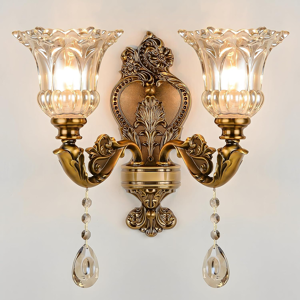Does Not Apply Vintage Floral Wall Mount Lamp 2 Head Crystal Glass Shade Wall Sconce Light Retr Does Not Apply Vintage Floral Wall Mount Lamp 2 Head Crystal Glass Shade Wall Sconce Light Retr