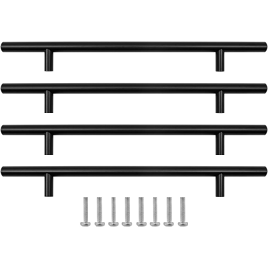 Does Not Apply 4 Pack Matt Black Cupboard Handles 192mm Hole Center T Bar Handles, Stainless St Does Not Apply 4 Pack Matt Black Cupboard Handles 192mm Hole Center T Bar Handles, Stainless St
