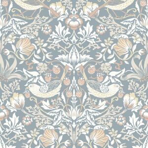 Arts And Crafts Fragaria Garden Blue White Blush Wallpaper - Wallpaper Arts And Crafts Fragaria Garden Blue White Blush Wallpaper - Wallpaper
