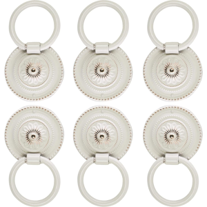 Does Not Apply 6pcs Antique White Cabinet Knobs, Drop Ring Drawer Pulls Round Dresser Knobs Han Does Not Apply 6pcs Antique White Cabinet Knobs, Drop Ring Drawer Pulls Round Dresser Knobs Han