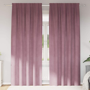 Vidaxl Velvet Dark Pink Curtains 140x260 Cm, 2 Pcs, Soft Blackout, Elegant Home Decor Vidaxl Velvet Dark Pink Curtains 140x260 Cm, 2 Pcs, Soft Blackout, Elegant Home Decor