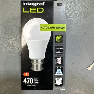 Integral X5 - Light Bulb Frosted 4.8w Led Dusk Till Dawn Sensor Non Dimmable 4000k B22 Integral X5 - Light Bulb Frosted 4.8w Led Dusk Till Dawn Sensor Non Dimmable 4000k B22